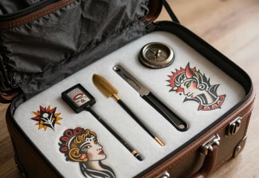 a man riding a skateboard down a street next to tall buildings