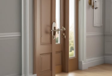 Close-up of hands fitting thermal insulation panels on a wall.