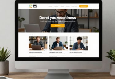 A glowing neon blue abstract sphere floating over a dark purple gradient background with subtle glassmorphism effects.