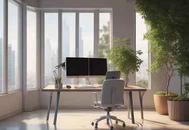 Cozy workspace with a laptop displaying a sleek website design, surrounded by sketches and a cup of coffee.