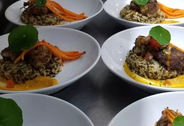 Careting Styled dinner plates at Tonic bIstro Martinborough