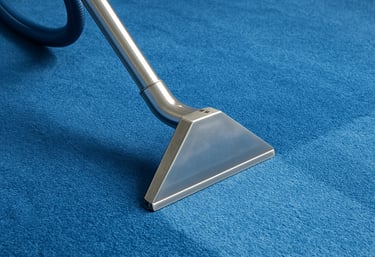 Team members happily cleaning a luxurious carpet inside a sleek Los Angeles apartment with palm trees visible outside.