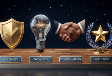 Valores da ASL Atlas Smart Living: Confiança,  Inovação, Compromisso e Excelência