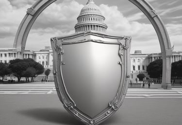 man holding shield and sword statue