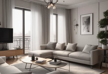 Sala arredata con l'intelligenza artificiale