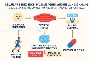 The Cellular Basis of Muscle Aging: Insulin Signaling, Senescence, and Anti-Aging Strategies