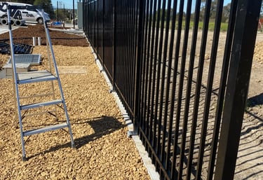 black aluminium fence