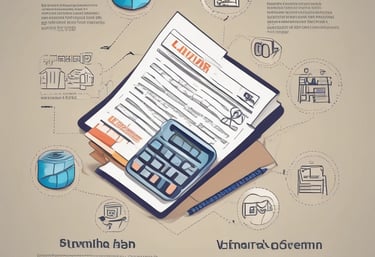 Team members collaborating in a modern office space with charts and reports displayed on screens.