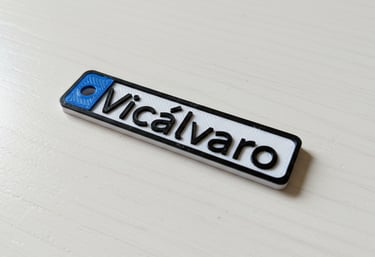 Imagen de un llavero impreso en 3D.