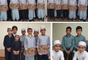 Community event at Masjid Muhajirin showing people engaging in prayer and learning.