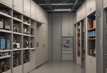 A close-up view of a sleek steel framework under construction with orange accents.