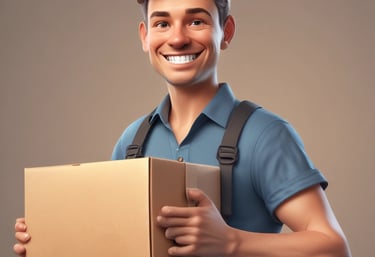 Friendly driver handing over cargo documents to a satisfied customer.