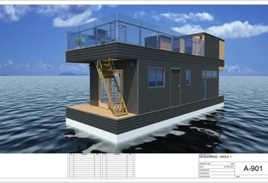 3D Arch' Visualization of Floating House
