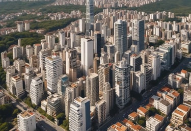 Professional architect discussing project plans with clients in a bright office.