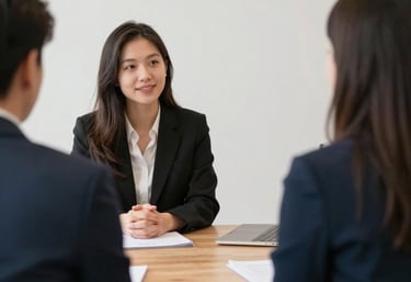 A diverse group of professionals smiling and collaborating in a bright modern office.