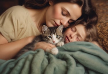 A comforting hand gently holding another in a quiet, softly lit room.