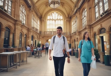 A calm, minimalist desk setup with a laptop displaying dental study materials and a cup of tea nearby.