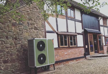 House with a heat pump