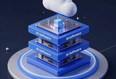A sleek server room bathed in soft green lighting symbolizing eco-friendly AI infrastructure.