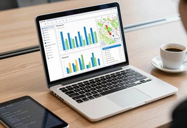 a man riding a skateboard down a street next to tall buildings