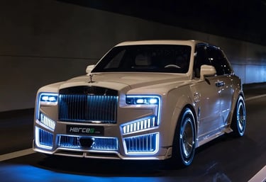 VIP private chauffeur service with luxury Rolls-Royce at night