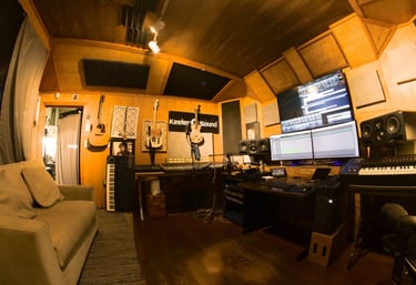 recording studio sound room in Torrance with pro tools and Adams S3H monitors