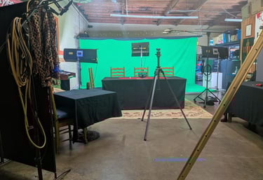 torrance video podcast with 20 foot green screen filming