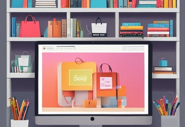 A happy person using a smartphone to read product reviews on a blog.