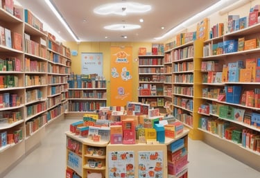 A vibrant display of trendy stationery and school supplies arranged neatly.