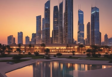 A vibrant neighborhood showing various residential and commercial properties available for rent.