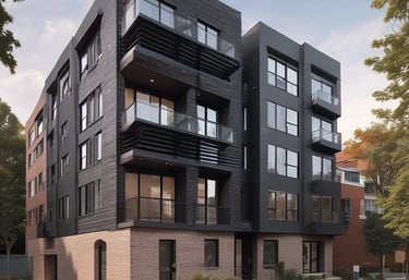 Construction site in Scott’s Addition with cranes and mid-rise multifamily structures in progress.