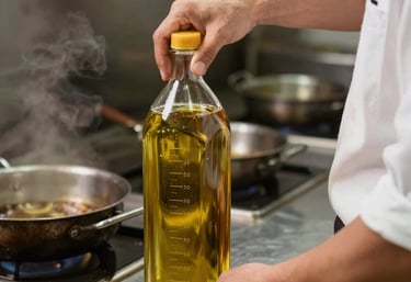 Technician performing refrigeration equipment maintenance in a busy restaurant kitchen.