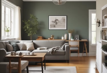 A painter carefully applying finishing touches on a business storefront during the weekend.