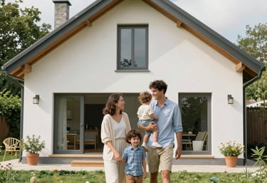 Technician installing a modern heat pump system in a cozy French home.