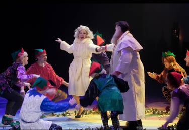 a group of people in costumes on stage