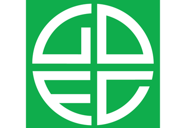 a white and green logo for gulf exchange company