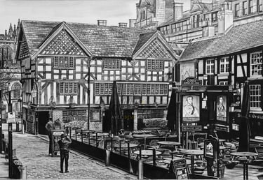 Dessin réaliste the Old Wellington à Manchester