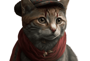 chat détective à casquette