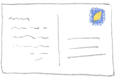 back of postcard
