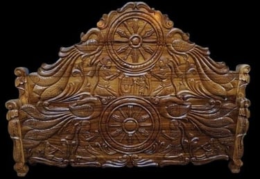 Royal Handcrafted Teak Bed from India – Export Quality