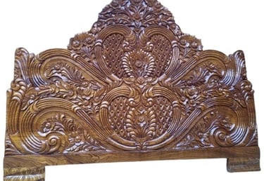 Teak Bed with Armrest and Back Support β Classic Design