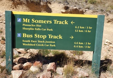 mt somers bus stop tracks DOC sign