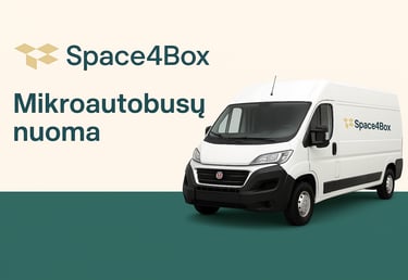 Fiat Ducato mikroautobusas stovėjimo aikštelėje, paruoštas nuomai