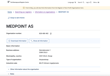 Medpoint AS,Statsforvalteren i oslo,Christer T. Larsen, Majorstuen,Frogner,Ullern,Oslo kommune,Slemdalsveien 1, 0369