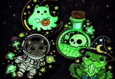 multiple-custom-enamel-pins-with-glow-in-the-dark-effect