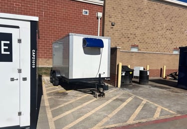 Refrigerated trailer rental at event site in Los Angeles providing mobile cold storage