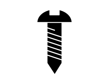 An icon on an AI strategy website showing a screw in black, simplistic in design