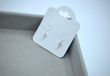 brinco em prata 925 raio cravejado