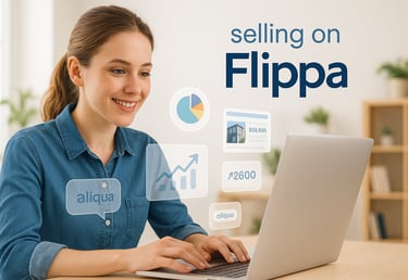 Woman selling website on Flippa.