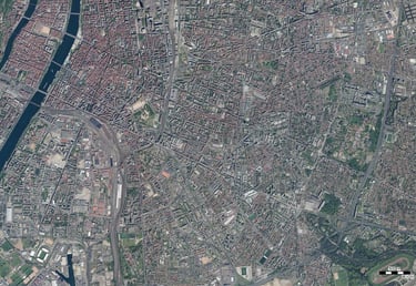 Photo aérienne du centre de la ville de Lyon